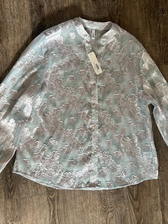 glam Tops - glam Mint and Lavender Floral Jacquard Tunic